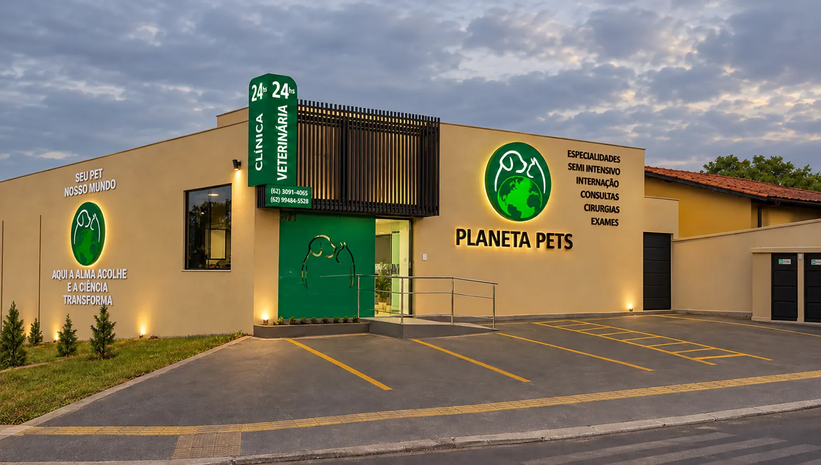 Fachada da Clínica Veterinária Planeta Pets em Goiânia